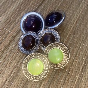 Set of 3 Clip on Earrings